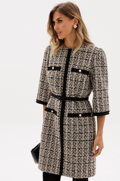 Платье EOLA 2952 бежево-черная_клетка - фото 2