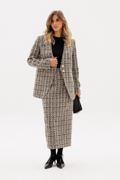 Юбка EOLA 2955 бежево-черная_клетка - фото 5