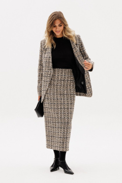 Юбка EOLA 2955 бежево-черная_клетка - фото 4
