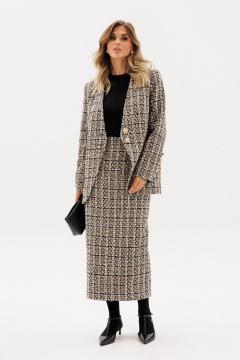 Юбка EOLA 2955 бежево-черная_клетка - фото 3