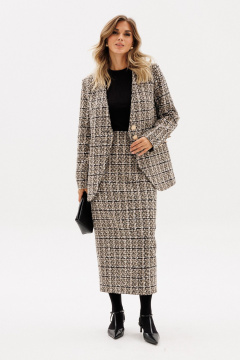 Юбка EOLA 2955 бежево-черная_клетка - фото 2