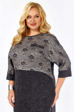 Платье СиБон 0215 темный-серый - фото 2