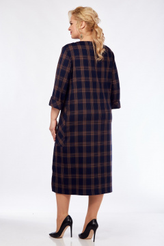 Платье СиБон 0229 синий_рыжий - фото 3