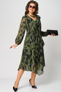 Платье EVA GRANT 7122 принт_олива - фото 2