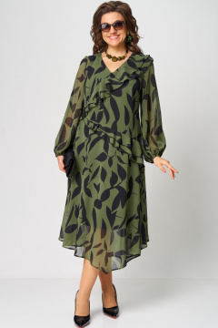 Платье EVA GRANT 7122 принт_олива - фото 3