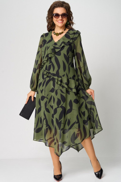 Платье EVA GRANT 7122 принт_олива - фото 1