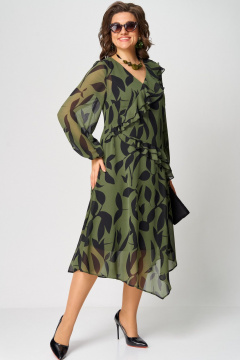 Платье EVA GRANT 7122 принт_олива - фото 4