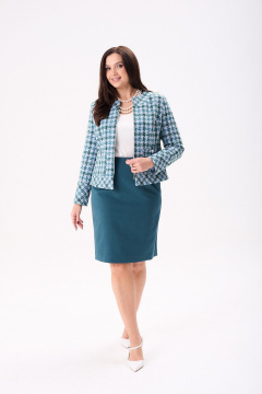 Жакет, юбка Mislana 11006 морская_волна - фото 4
