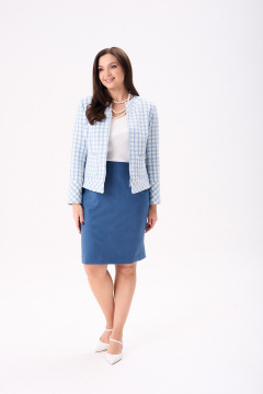 Жакет, юбка Mislana 11006 голубой - фото 3