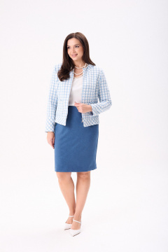 Жакет, юбка Mislana 11006 голубой - фото 2