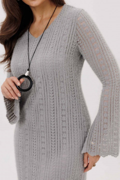 Платье Mislana 1239 серый - фото 5