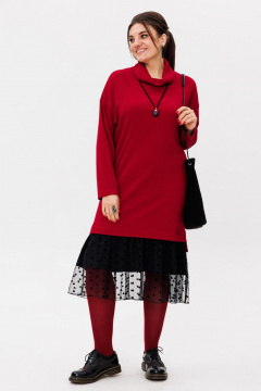 Платье Anelli 1740 красный_бархат - фото 1