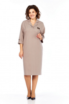 Платье Милора-стиль 1395 песочный_полоска - фото 4