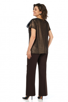 Блуза, брюки Alani Collection 2469 коричневый - фото 4