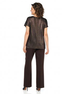 Блуза, брюки Alani Collection 2469 коричневый - фото 3