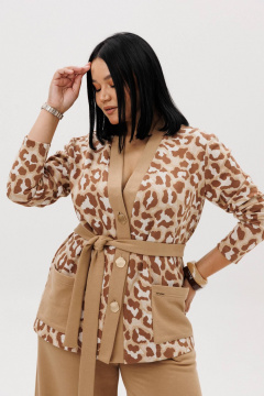Брюки, жакет Anastasia 1292 бежевый(анималистический_принт) - фото 4
