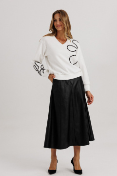 Джемпер, юбка Ларс Стиль 1143 молочный-черный - фото 2