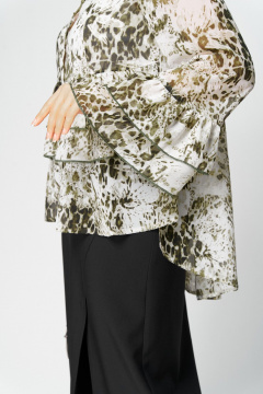 Блуза EVA GRANT 7221 принт_олива - фото 2