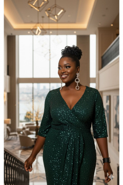 Платье Vittoria Queen 26653 изумрудный - фото 5