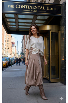 Блуза, брюки Vittoria Queen 27363 бежево-коричневый - фото 2