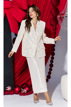 Жакет, юбка Vittoria Queen 27373 кремовый - фото 4