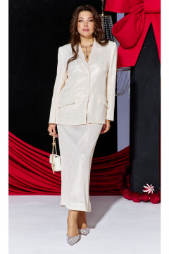 Жакет, юбка Vittoria Queen 27373 кремовый - фото 1