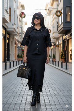 Блуза, юбка Vittoria Queen 27513 черный - фото 2