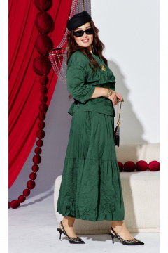 Жакет, юбка Vittoria Queen 27743 изумрудный - фото 1