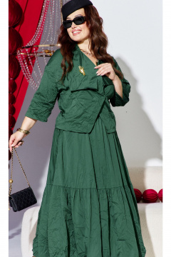 Жакет, юбка Vittoria Queen 27743 изумрудный - фото 5