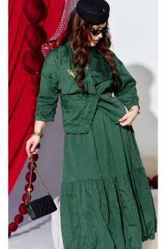 Жакет, юбка Vittoria Queen 27743 изумрудный - фото 2