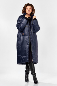 Водоотталкивающее пальто с капюшоном и утеплителем Lady Secret 5018/1 синий - фото 3