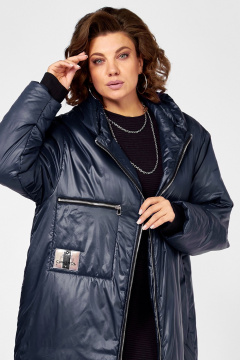 Водоотталкивающее пальто с капюшоном и утеплителем Lady Secret 5018/1 синий - фото 4