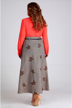 Юбка Таир-Гранд 6012 кофе_цветы - фото 2