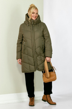 Пальто Shetti 2204 олива - фото 4