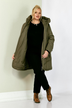 Пальто Shetti 2204 олива - фото 3