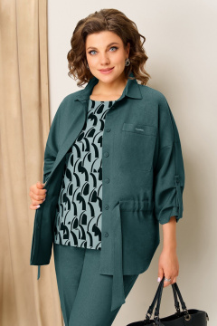 Блуза, брюки, жакет VOLNA 1398 темно-мятный - фото 4