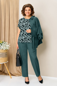 Блуза, брюки, жакет VOLNA 1398 темно-мятный - фото 3
