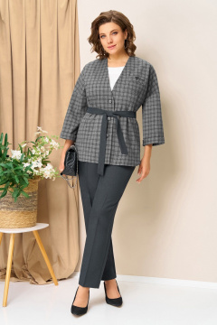 Блуза, брюки, жакет VOLNA 1437 серо-графитовый - фото 5