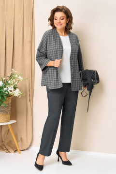 Блуза, брюки, жакет VOLNA 1437 серо-графитовый - фото 2