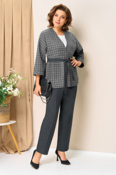 Блуза, брюки, жакет VOLNA 1437 серо-графитовый - фото 1