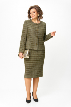 Жакет, юбка ANASTASIA MAK 1214а зеленый - фото 2