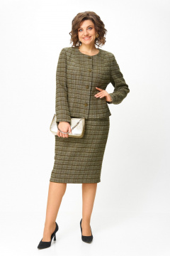 Жакет, юбка ANASTASIA MAK 1214а зеленый - фото 1