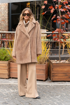 Пальто женское из искусственного меха SILVERSPICE S-2532 норка SILVERSPICE S-2532 норка - фото 1