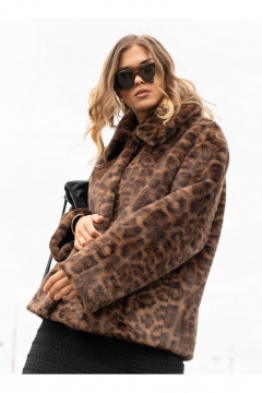 Пальто женское из искусственного меха SILVERSPICE S-2533 леопард SILVERSPICE S-2533 леопард - фото 1