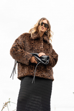 Пальто женское из искусственного меха SILVERSPICE S-2533 леопард SILVERSPICE S-2533 леопард - фото 3