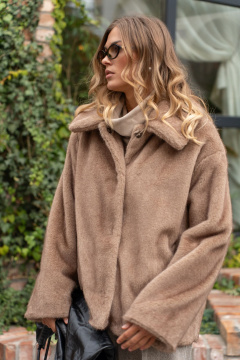 Пальто женское из искусственного меха SILVERSPICE S-2533 норка SILVERSPICE S-2533 норка - фото 5