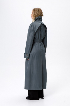 Тренч PiRS 6214 серо-бирюзовый - фото 5