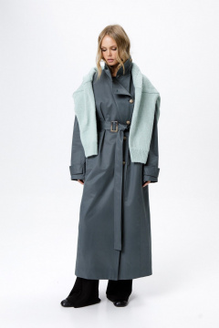 Тренч PiRS 6214 серо-бирюзовый - фото 1