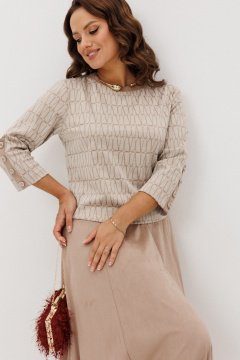 Джемпер, юбка Mubliz 293 бежевый_соты - фото 4