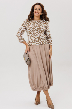 Джемпер, юбка Mubliz 293 бежевый_зебра - фото 2